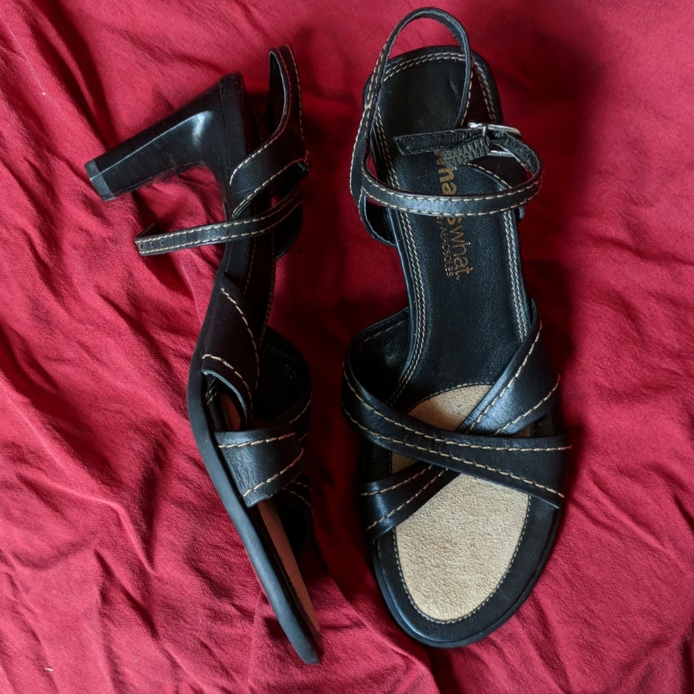 New aerosoles comfort leather sandal heel